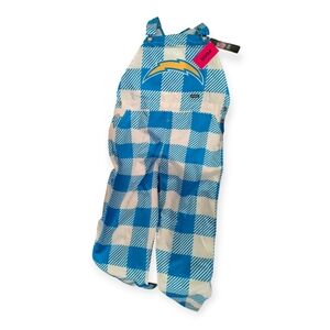 Men's Los Angeles Chargers FOCO Powder Blue Big Logo Plaid Overalls